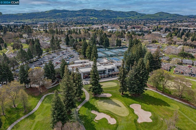 bird's eye view featuring a mountain view