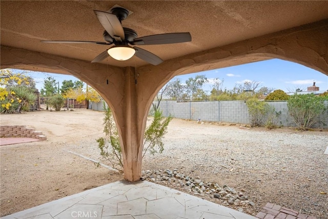 view of patio / terrace with ceiling fan