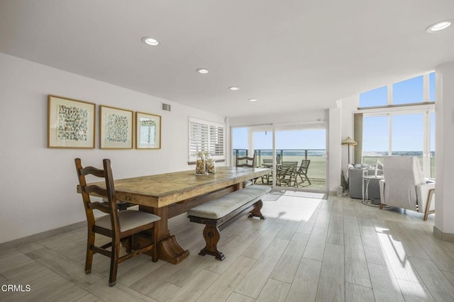 dining area featuring light hardwood / wood-style floors