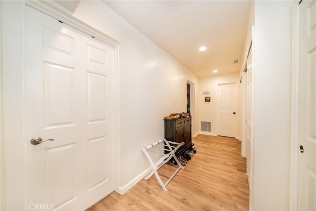1181 Voltaire Dr, Lake Arrowhead, CA 92352 - hallway with light wood-type flooring and recessed lighting