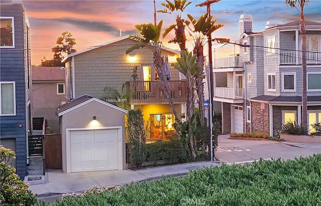 view of front of property featuring a garage