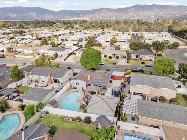 drone / aerial view with a mountain view