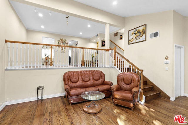 living room featuring wood-type flooring