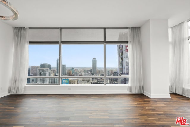 unfurnished room featuring dark wood-type flooring