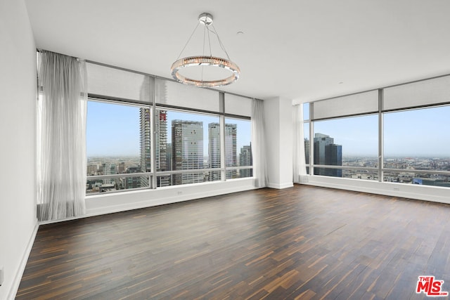 interior space with dark hardwood / wood-style floors