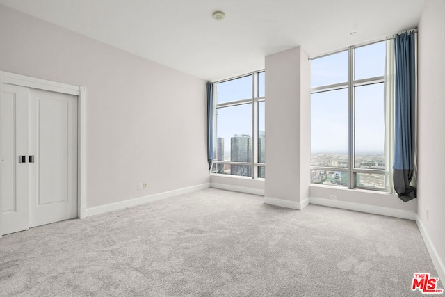 unfurnished bedroom featuring light colored carpet