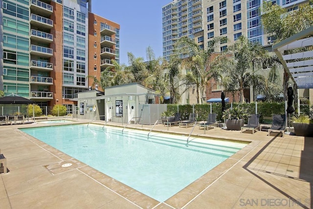 view of pool with a patio