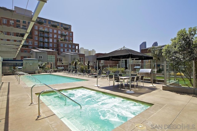 view of pool featuring a community hot tub