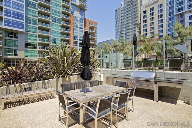 view of patio featuring grilling area