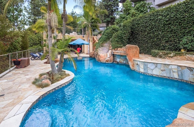 view of pool featuring a patio area