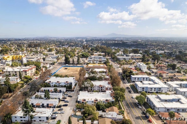 bird's eye view with a mountain view