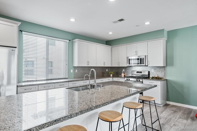 kitchen featuring white cabinetry, sink, and stainless steel appliances