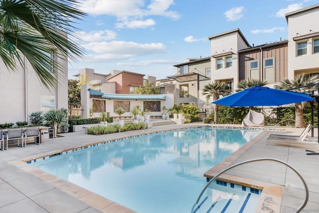 view of pool with a patio area