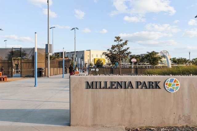 view of community sign