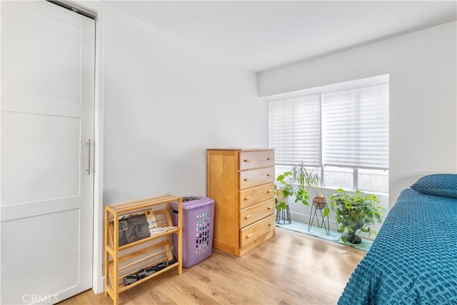 bedroom with wood-type flooring