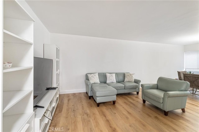 living room with light wood-type flooring