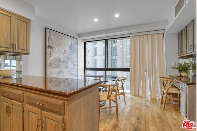 kitchen featuring light hardwood / wood-style floors