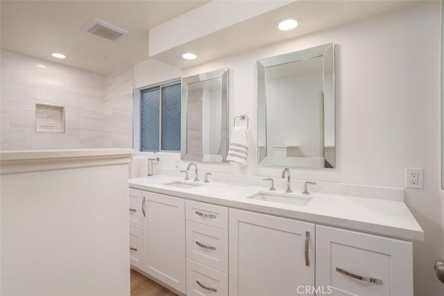 1809 W Bay Ave, Newport Beach, CA 92663 - bathroom featuring hardwood / wood-style floors and vanity