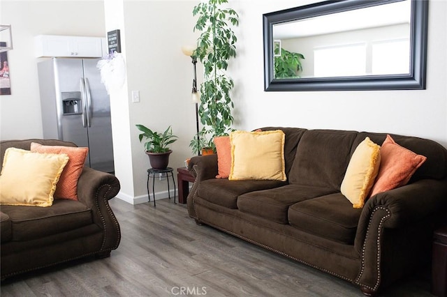 living room with wood-type flooring