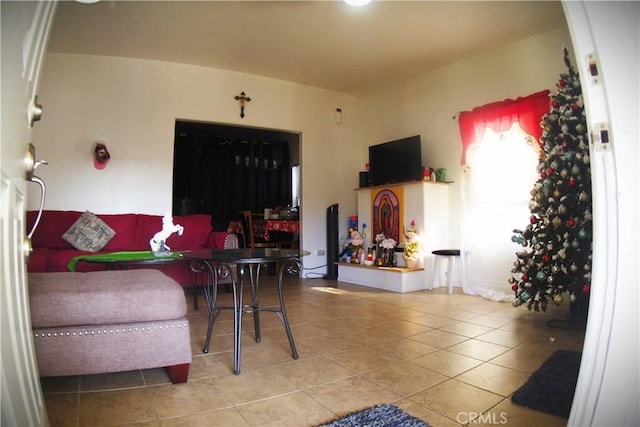 view of tiled living room