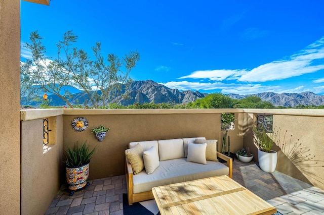 balcony with a mountain view