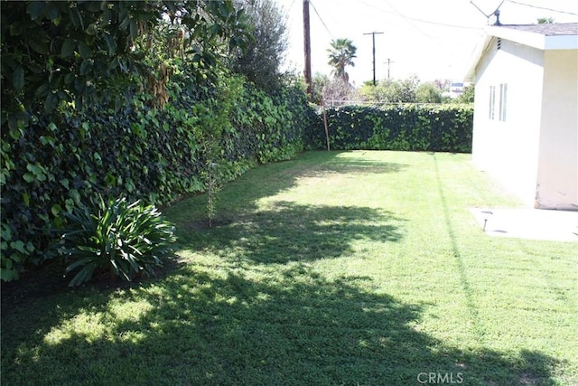 view of yard featuring fence