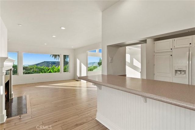 unfurnished living room featuring light hardwood / wood-style flooring