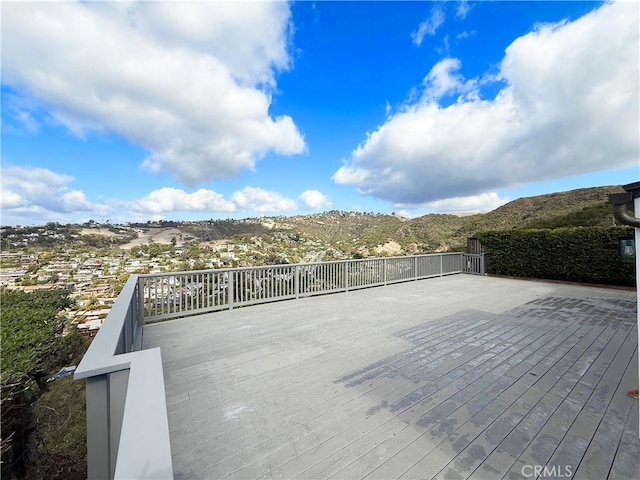 deck with a mountain view