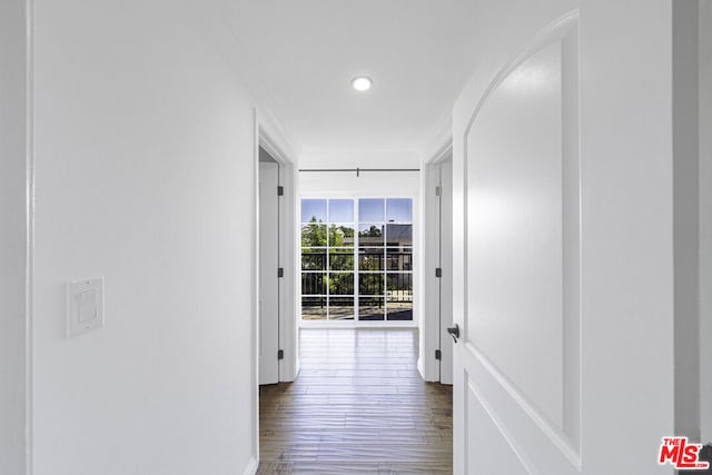 corridor with crown molding