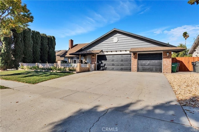 view of front facade with a garage