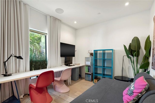 office featuring light wood-type flooring