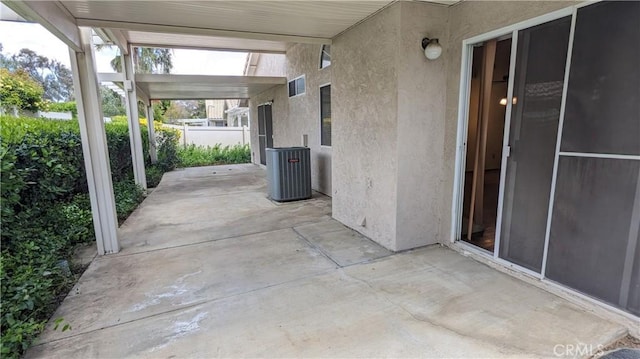 view of patio / terrace featuring central AC unit