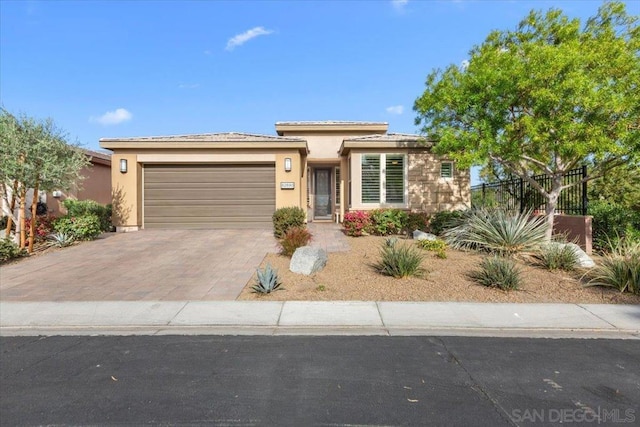 view of front of house with a garage