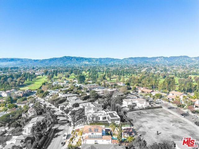 aerial view with a mountain view