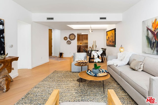 living room featuring wood-type flooring