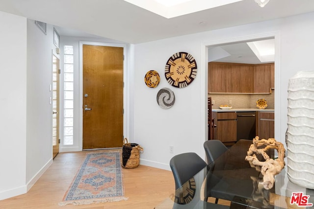 interior space with light hardwood / wood-style flooring