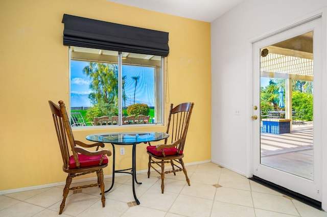 view of tiled dining room