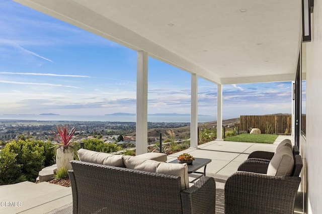 interior space with an outdoor living space