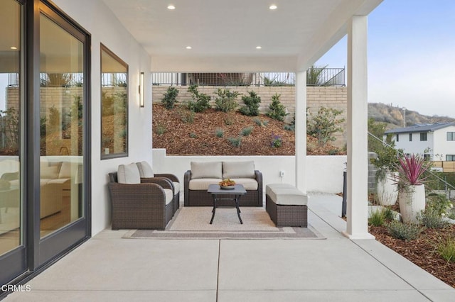 view of patio / terrace with an outdoor living space