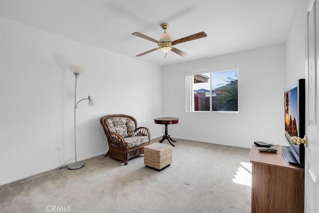 8550 Condalia Ave, Yucca Valley, CA 92284 - sitting room with carpet and ceiling fan