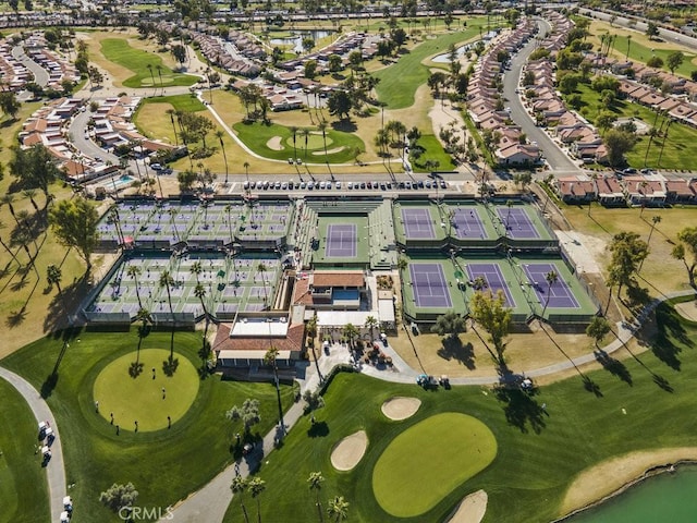 aerial view with view of golf course