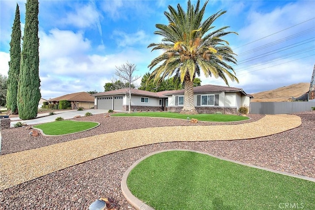 view of front of home with a garage