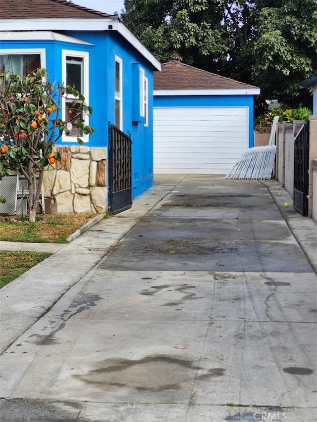 view of home's exterior featuring a garage