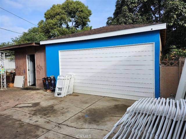 view of garage