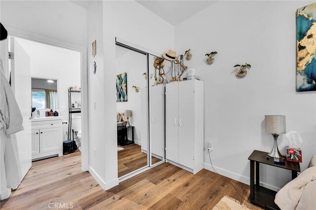 foyer entrance featuring light hardwood / wood-style flooring