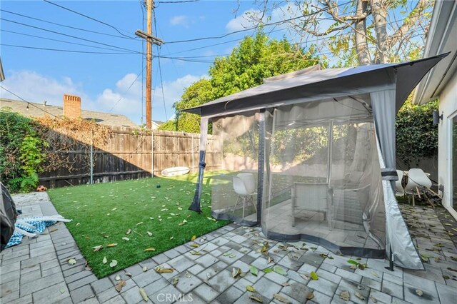 view of patio / terrace with a gazebo