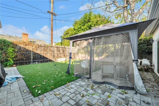 view of patio / terrace featuring a gazebo