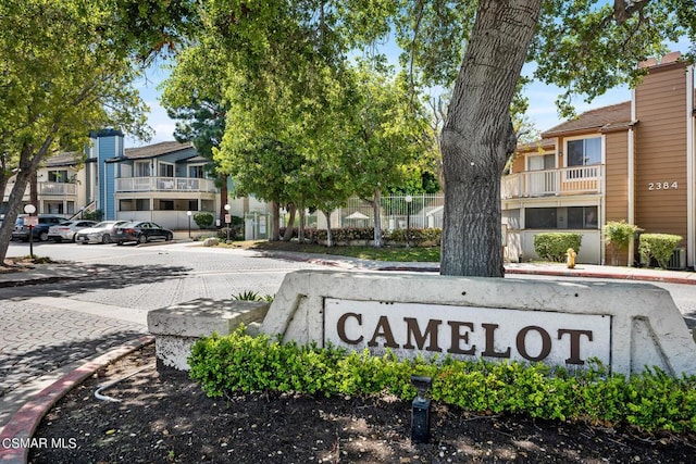 view of community sign