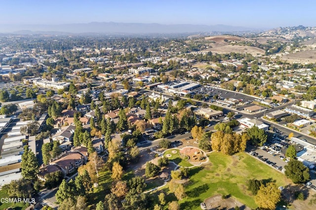 aerial view with a mountain view