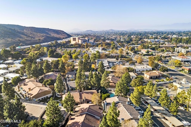 aerial view featuring a mountain view